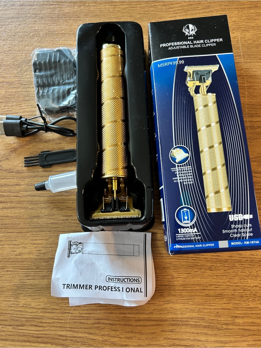 Brand New SMS Professional Hair Clipper (Model KM-1974A)TRIMMER Adjustable Blade